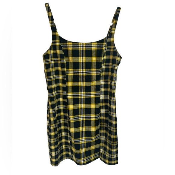 H&M Dresses & Skirts - H&M Divided Yellow & Black Plaid Jumper Dress Stretch Womens Sz Medium NWT